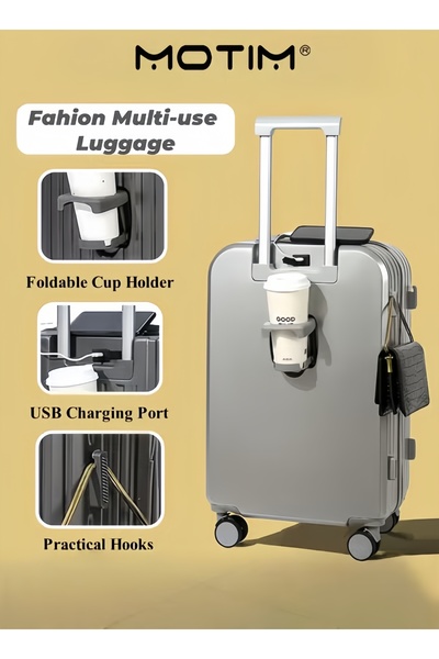 MOTIM حقيبة سفر متعددة الوظائف مقاس 26 بوصة، حقيبة يد أنيقة، حقيبة سفر بعجلات...