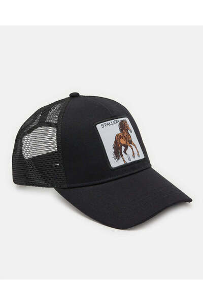 REDTAG Men Black Printed Cap
