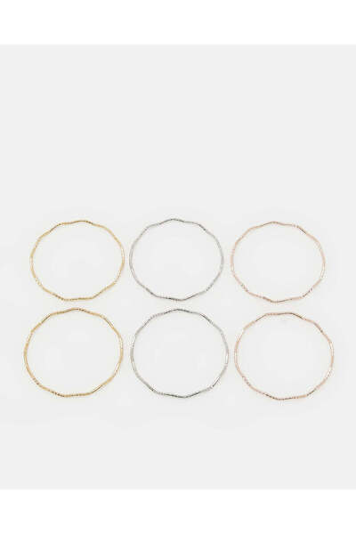 REDTAG مجموعة أساور رفيعة متنوعة للبنات - عبوة من 6 قطع