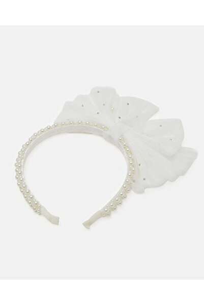 REDTAG طوق رأس للبنات مزين بفيونكة بيضاء