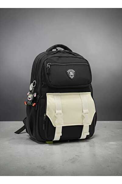 Elegance 0120 Rucsac negru în stil coreean unisex pentru copii de școală prim...