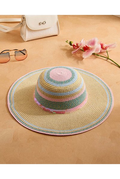 REDTAG Girls Beige Embellished Hat