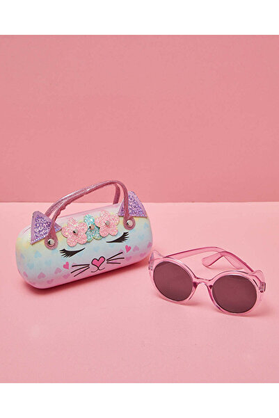 REDTAG Girls Cat Sunglasses With Embellished Case