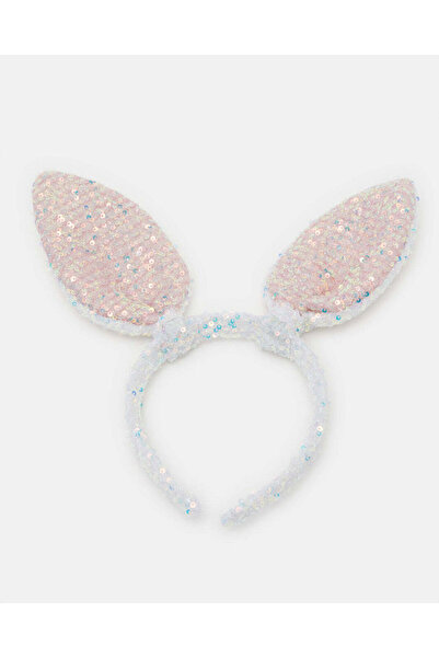 REDTAG طوق رأس للبنات باللونين الأبيض والوردي على شكل آذان أرنب