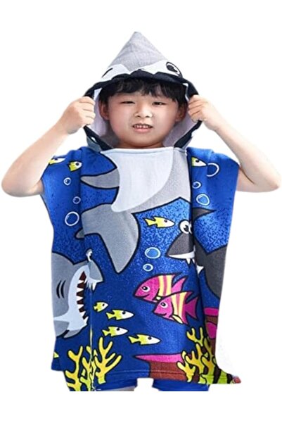 UKR Kids Hooded towel Multicolor | Multi-designs Blue Shark