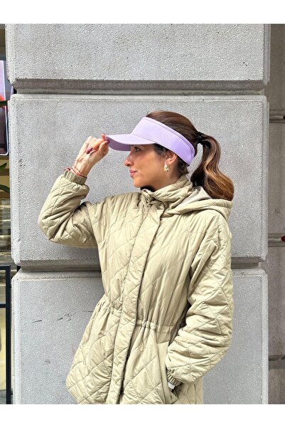 Seda Bijuteri قبعة قماشية ذات حاجب للرأس باللون الأرجواني الفاتح