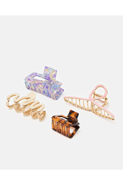 REDTAG مجموعة مشابك شعر نسائية متنوعة، 4 قطع