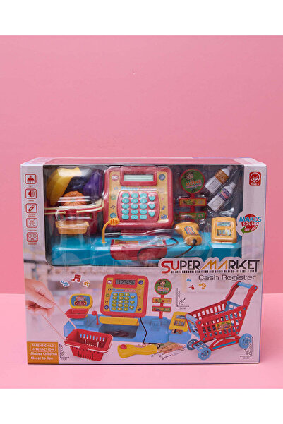 REDTAG عربة تسوق للأطفال متنوعة مع ماكينة تسجيل المدفوعات النقدية ومجموعة فوا...