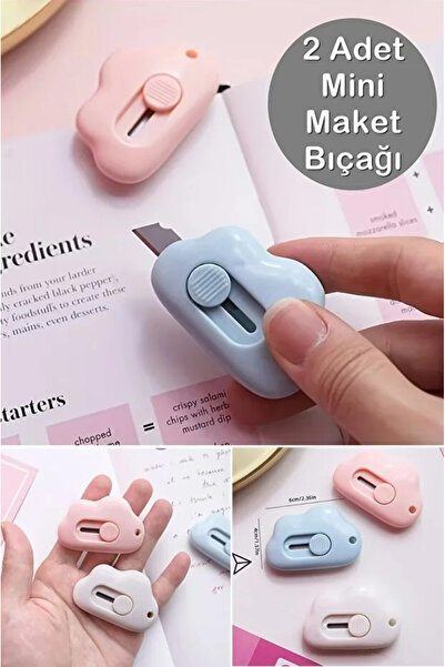AYGÖREN HOME 2 Adet Taşınabilir Sevimli Bulut Şeklinde Falçata - Mini Maket B...