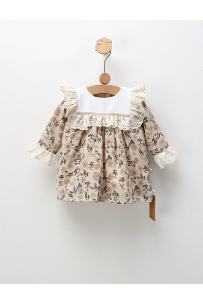 MiniKids Rochita cu broderie Anelise, cu bej