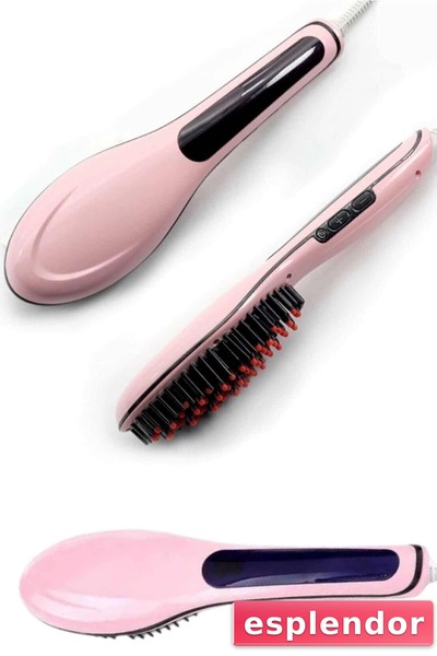 esplendor Ceramic Coating Hair Straightening Brush with Digital Display