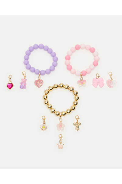 REDTAG مجموعة أساور متنوعة للبنات مع تعليقات (10 قطع)