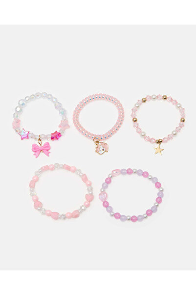 REDTAG طقم أساور مزخرفة متنوعة للبنات مكون من 5 قطع
