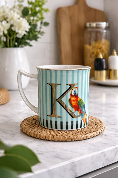 ACAR Axel Kuşlu K Harfli Kupa Porselen 200ml