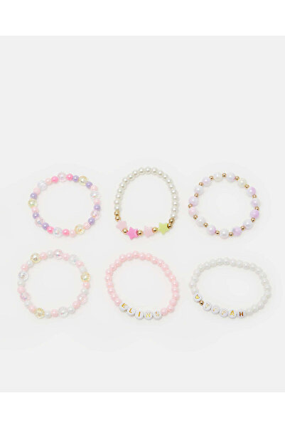 REDTAG مجموعة أساور مرصّع بالخرز متنوعة مكونة من 6 قطع للبنات