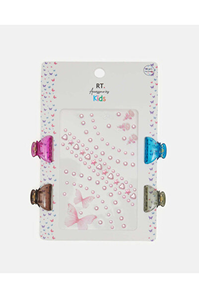 REDTAG Girls Assorted Hair Claw Set (Pack of 4)