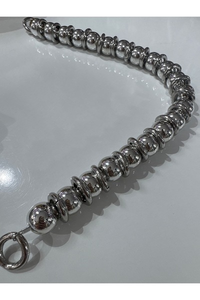 opsiyonel Gümüş boncuk çanta sapı 1 adet 40cm