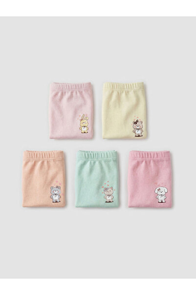 LC Waikiki Pink Girls' Printed Boxers, Pack of 5