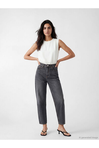 LC Waikiki YK PLUS Γυναικείο τζιν παντελόνι σε γραμμή barrel fit