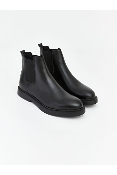 LC Waikiki Black Leather-Look Men's Chelsea Boots