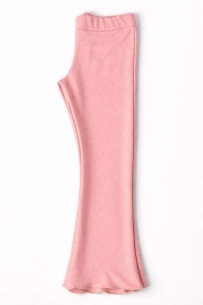 İncili Scuba Fabric Flared Stone and F Ruffle Detail Single Bottom