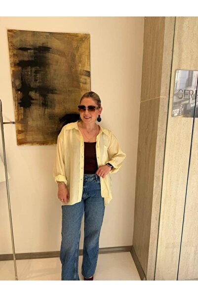 Serpirella Butik Oversize Off-Shoulder Shirt