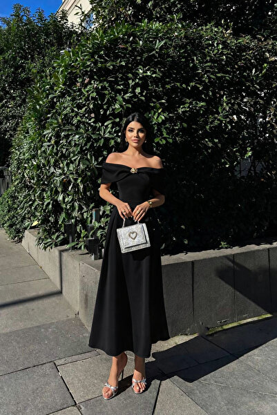 MBK Fashion Düşük Omuz Şık Uzun Abiye Elbise