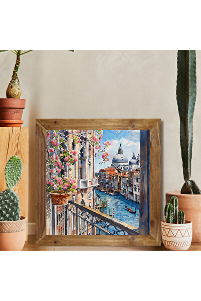 Tuba Decor Τετράγωνος πίνακας με ξύλινο πλαίσιο Βενετία