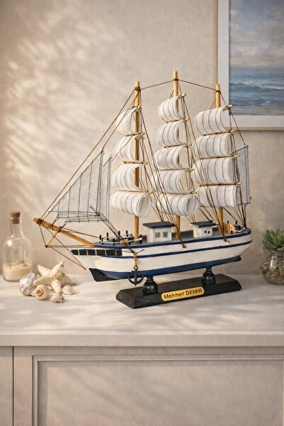 Lexi Bella İsime Kişiye Özel Dekoratif Premium Ahşap El Yapımı Yelkenli Gemi ...