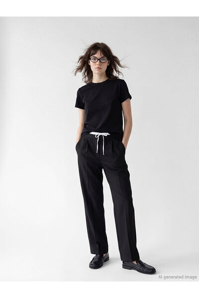 LC Waikiki Nevavm Women's Pants with Elastic Waist and Difference in Color