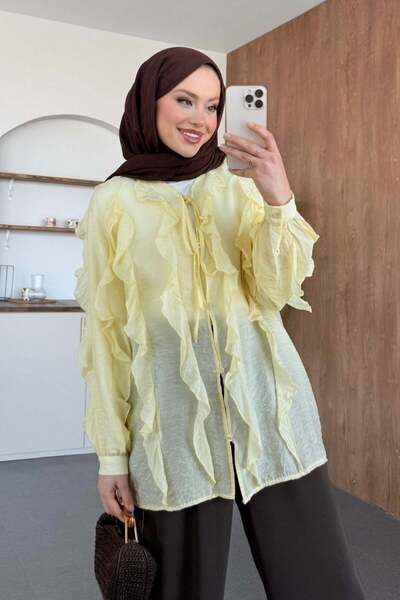 Şulemoda Giyim Frilly Shirt Yellow