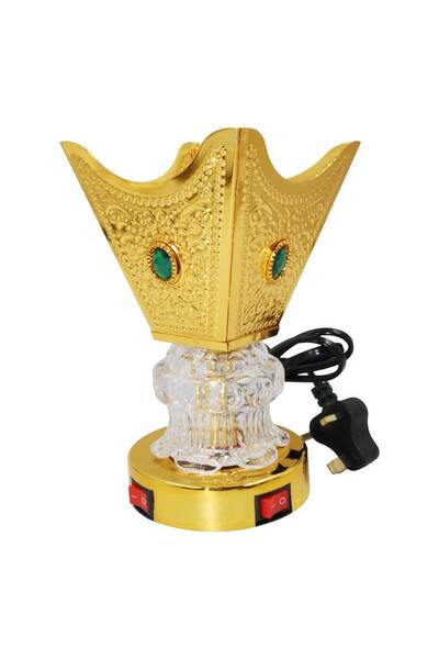 Bakhoor BoSidin موقد عود كهربائي بتصميم أنيق بقاعدة كريستالية مع مفتاح تحكم م...