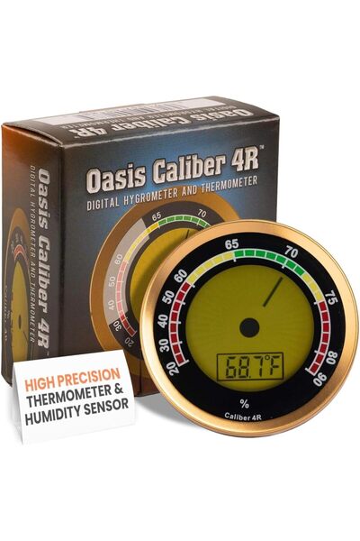 Cigar Oasis Oasis Digital/Analog Look Hygrometer and Humidity Sensor