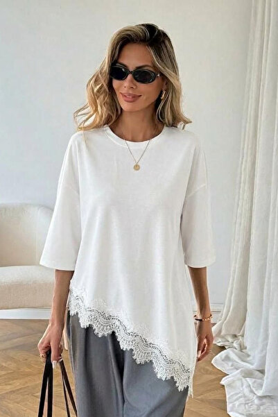 QBZ ΑΣΥΜΜΕΤΡΟ ΚΟΜΜΑΤΩΜΕΝΟ T-SHIRT DAN Δαντέλα