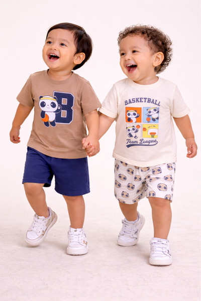 Victor and Jane Infant Boys’ Multipack (4 Pack) – Graphic T-Shirts & Shorts Set