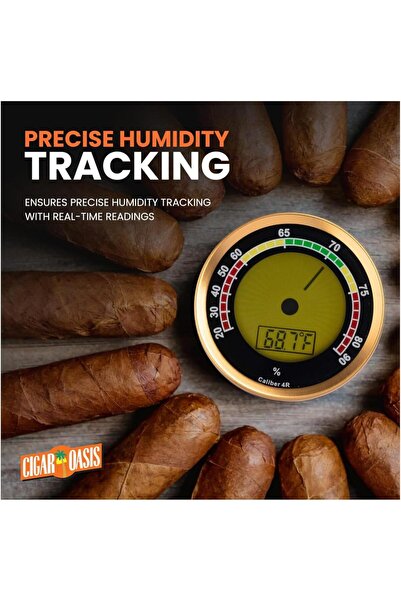 Cigar Oasis Oasis Digital/Analog Look Hygrometer and Humidity Sensor