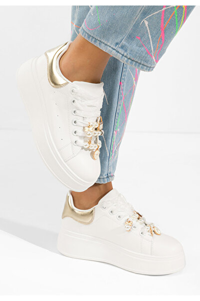 B T Shoes Sneakerși cu platformă Cellia V2 albi