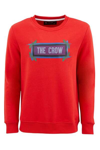The Crow Felling red o-collar sweatshirt