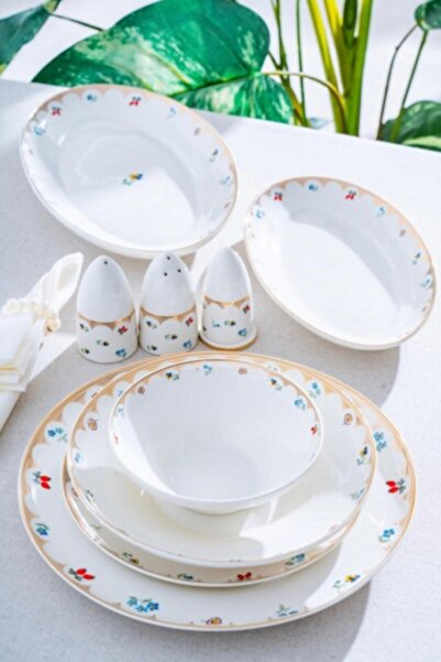 ACAR Catalına 54 Parça 12 Kişilik Porselen Yemek Takımı