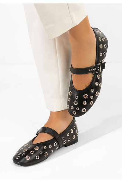 B T Shoes Μπαλαρίνεσ με λουράκι Fionia μαύρα