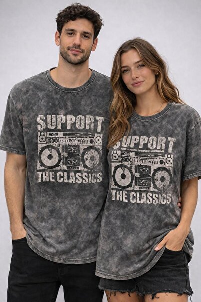 ANATOLIATEKSTILE Ένα vintage πλυμένο oversize μπλουζάκι unisex – Street Style...