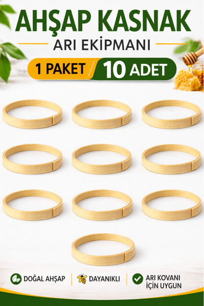 Aksaray Arıcılık Karakovan Kasnağı Arı Ahşap Kasnak 10 Adet Doğal Ahşap Arı K...
