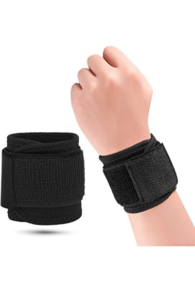 Arabest واقي للمعصم، سوار ضاغط لدعم المعصم، سوار رياضي قطعة واحدة (أسود)