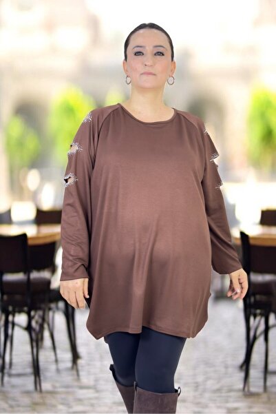 yagmurberen Window Detail on the Sleeves, Stone Embroidered, Bicycle Collar, ...