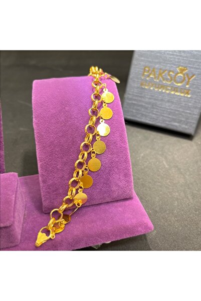 paksoy kuyumculuk 22 Ayar Altın Bileklik Pullu Sallantılı Estetik Tasarım 10....