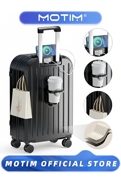 MOTIM طقم حقائب سفر يدوية (14 بوصة + 26 بوصة) قطعتان، حقائب سفر بإطار من الأل...