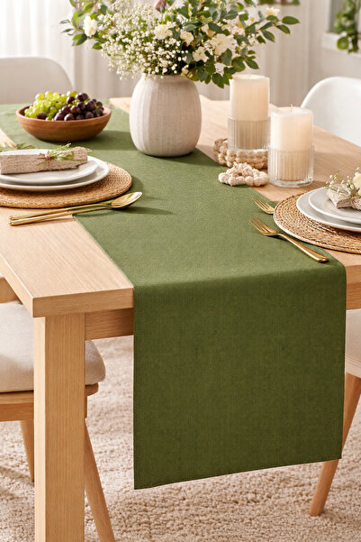 Rona Home Khaki Green Table Table Runner Modern Stylish Decorative Table Tabl...