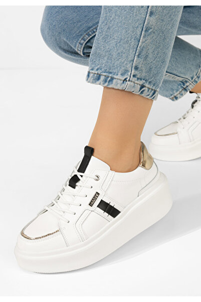 B T Shoes Women's Angeliana Leather sneakers, white