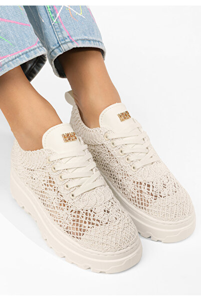 B T Shoes Σνίκερς με πλατφόρμα Rossela μπεζ