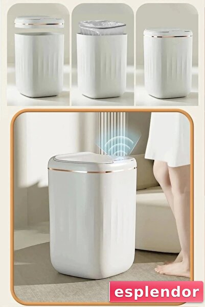 esplendor Akıllı Teknolojik Çöp Kutusu UV Işıklı Otomatik Aç Kapat Sensörlü M...